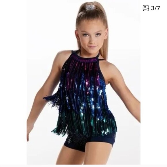 Weissman Boom Boom fringe sequin dance costume 64830 size SC - Picture 1 of 8